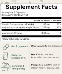 Micro Ingredients Magnesium Glycinate (1,000 mg) - 300 capsules