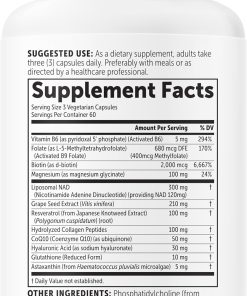 Micro Ingredients Liposomal NAD+ for women 12-in-1 Advanced Formula - 180 vegetarian capsules