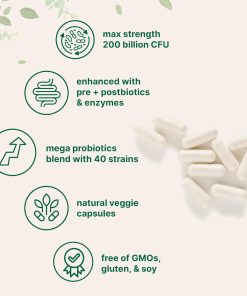 Micro Ingredients Mega Probiotics (200 Billions CFU) - 120 vegetarian capsules