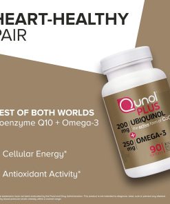 Qunol Plus Ubiquinol Active CoQ10 (200 mg) + Omega-3 (250 mg) - 90 softgels