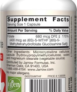 Jarrow Formulas Methyl Folate (400 mcg) Extra Strength Vegan - 60 veggie capsules