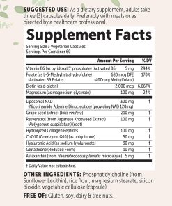 Micro Ingredients Liposomal NAD+ for women 12-in-1 Advanced Formula - 180 vegetarian capsules