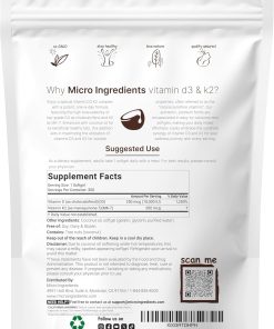 Micro Ingredients Vitamin D3 + K2 (10,000 IU + 200 mcg) - 300 softgels