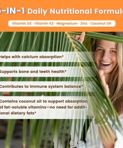VEV Corefeel Vitamin D3 & K2 (10,000 IU - 200 mcg) + Magnesium - 300 softgels