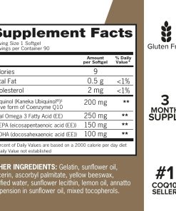 Qunol Plus Ubiquinol Active CoQ10 (200 mg) + Omega-3 (250 mg) - 90 softgels