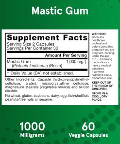 Jarrow Formulas Mastic Gum (1,000 mg) Vegan - 60 veggie capsules