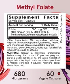 Jarrow Formulas Methyl Folate (400 mcg) Extra Strength Vegan - 60 veggie capsules