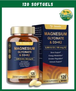 Totaria Health Magnesium Glycinate & D3+k2 (5,000 IU + 180 mcg) - 120 softgels