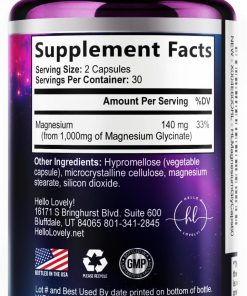 Hello Lovelyi Magnesium Glycinate High Absorption (1,000 mg) - 60 veggie capsules