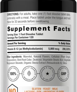 Horbaach Vitamin B-12 (5,000 mcg) - 120 tablets