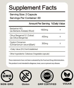 FraFr.gancia Berberine Ceylon Cinnamon (2,300 mg) - 120 capsules