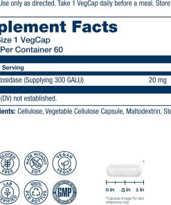Solaray Bean Enzyme (300 GaIU) - 60 veg capsules
