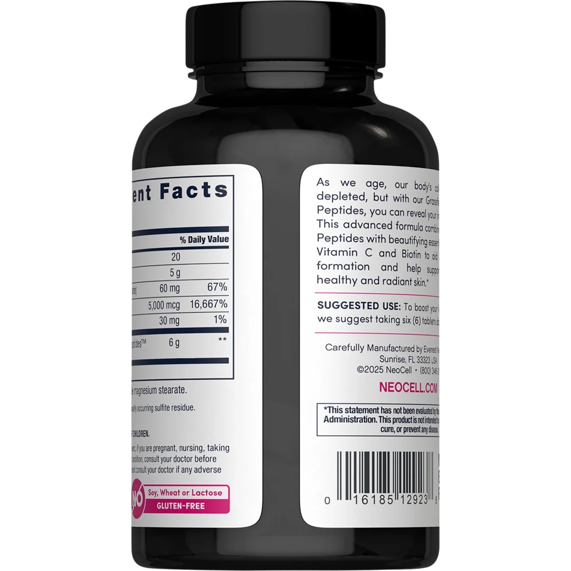 Neocell Collagen Peptides + Vitamin C & Biotin (6,000 mg) Grassfed - 90 tablets