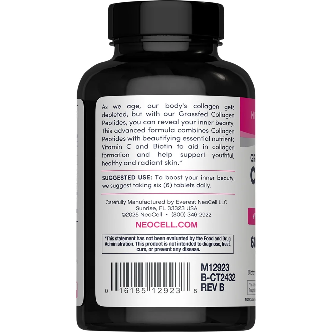 Neocell Collagen Peptides + Vitamin C & Biotin (6,000 mg) Grassfed - 90 tablets