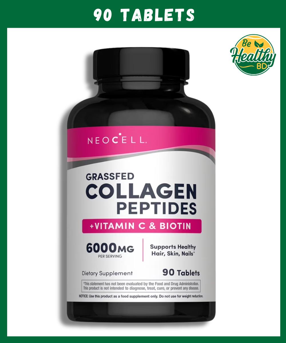 Neocell Collagen Peptides + Vitamin C & Biotin (6,000 mg) Grassfed - 90 tablets