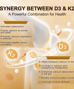 Nature Target Vitamin D3 + K2 (5,000 IU + 120 mcg) with Calcium & Magnesium - 120 capsules
