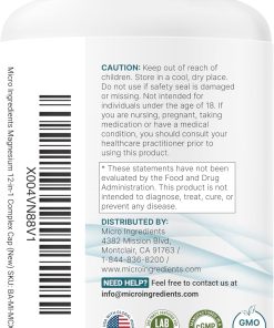 Micro Ingredients Magnesium 12-In-1 Complex (1,000 mg) - 240 vegetarian capsules
