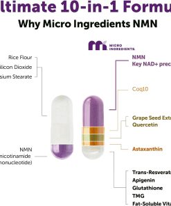 Micro Ingredients NMN Ultimate 10-in-1 (1,000 mg) - 120 vegetarian capsules