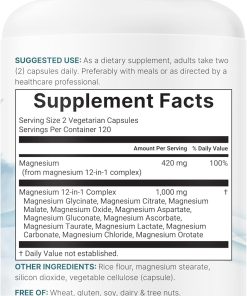 Micro Ingredients Magnesium 12-In-1 Complex (1,000 mg) - 240 vegetarian capsules