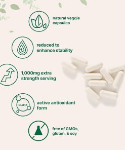 Micro Ingredients Glutathione Reduced (1,000 mg) Active Form - 120 vegetarian capsules