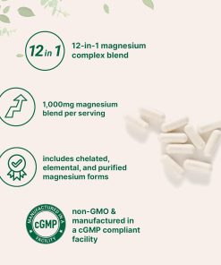 Micro Ingredients Magnesium 12-In-1 Complex (1,000 mg) - 240 vegetarian capsules
