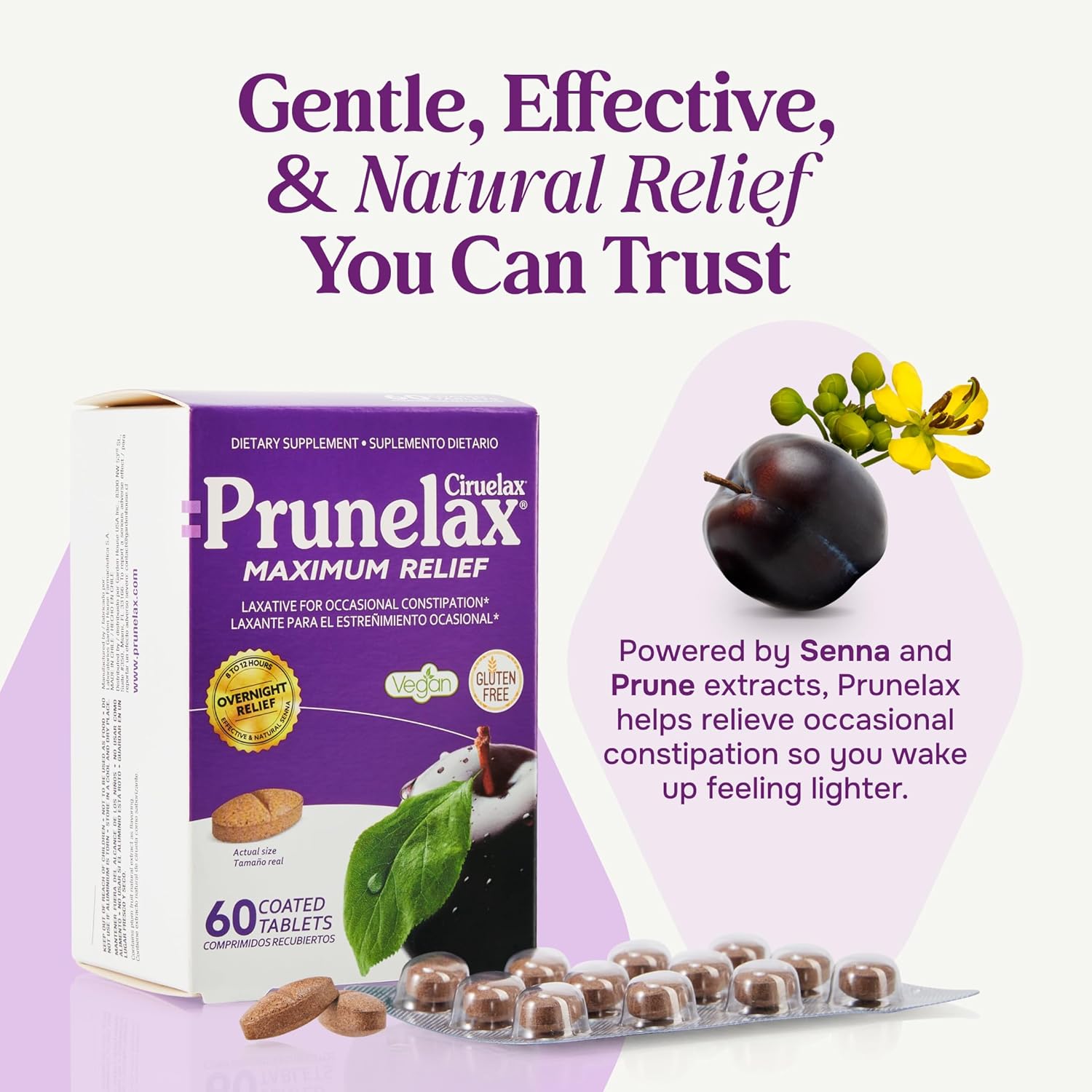 Prunelax Ciruelax Maximum Relief - 60 coated tablets
