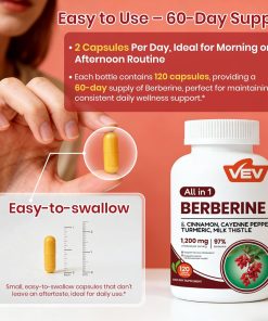 VEV Berberine All in 1 (1,200 mg) - 120 veggie capsules
