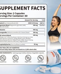 Vev Magnesium 15-in-1 Complex Ashwagandha, L-Theanine - 120 veggie capsules