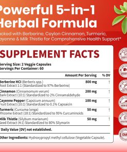 VEV Berberine All in 1 (1,200 mg) - 120 veggie capsules