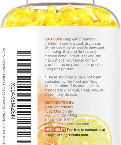 Micro Ingredients Kids Omega-3 (200 mg DHA) - 240 vegetarian softgels