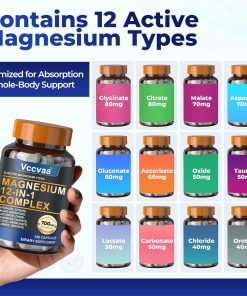Vccvaa Magnesium 12-in-1 Complex (700 mg) – 120 capsules