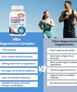 Vev Magnesium 15-in-1 Complex Ashwagandha, L-Theanine - 120 veggie capsules