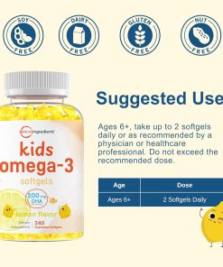 Micro Ingredients Kids Omega-3 (200 mg DHA) - 240 vegetarian softgels