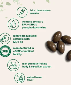 Micro Ingredients Lion's Mane + Omega-3 (DHA + EPA) With MCT Oil - 240 softgels