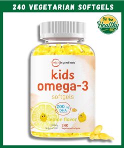 Micro Ingredients Kids Omega-3 (200 mg DHA) - 240 vegetarian softgels