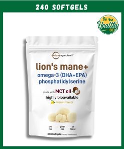 Micro Ingredients Lion's Mane + Omega-3 (DHA + EPA) With MCT Oil - 240 softgels
