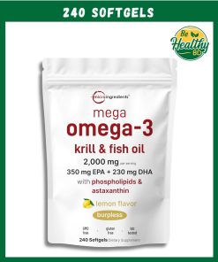 Micro Ingredients Mega Omega-3 Krill & Fish Oil (2,000 mg) - 240 softgels