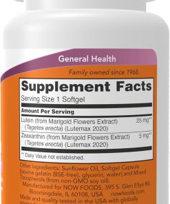 Now Lutein (25 mg) & Zeaxanthin (5 mg) - 60 softgels