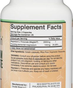 Double Wood Magtein Magnesium L-Threonate (2,000 mg) - 100 capsules