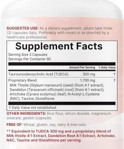 Micro Ingredients Tudca, Nac, Glutathione, Milk Thistle, Dandelion, Artichoke, Taurine (2,000 mg) - 240 Capsules