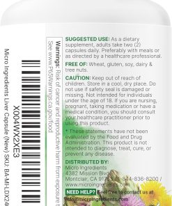 Micro Ingredients Liver+ Advanced Milk Thistle 20-in-1 - 240 vegetarian capsules