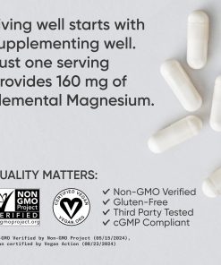 Sports Research Magnesium Glycinate Chelated (160 mg) - 180 veggie capsules