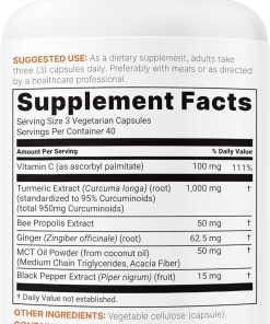 Micro Ingredients Turmeric Curcumin 95 (1,000 mg) - 120 vegetarian capsules