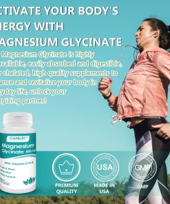 Canlist Health Magnesium Glycinate (450 mg) with Zinc, Vitamin D & B6 - 90 veg capsules