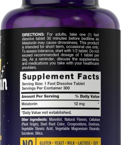 Carlyle Melatonin (12 mg) Fast Dissolve Natural Berry Flavor - 300 tablets