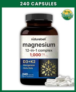 Naturebell Magnesium 12-in-1 Complex (1,000 mg) & D3 + K2- 240 capsules