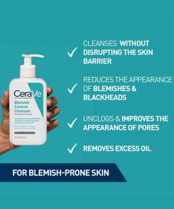 CeraVe Blemish Control Cleanser Oil-Absorbing Technology for Blemish-Prone Skin - 236 ml
