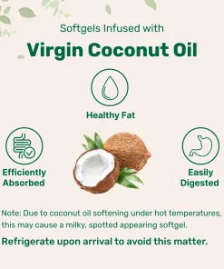 Micro Ingredients Biotin (5000 mcg) with Coconut Oil - 365 softgels