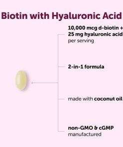 Micro Ingredients Biotin (10,000 mcg) with Hyaluronic Acid - 365 softgels