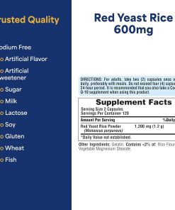 Puritan's Pride Red Yeast Rice (600 mg) - 240 capsules